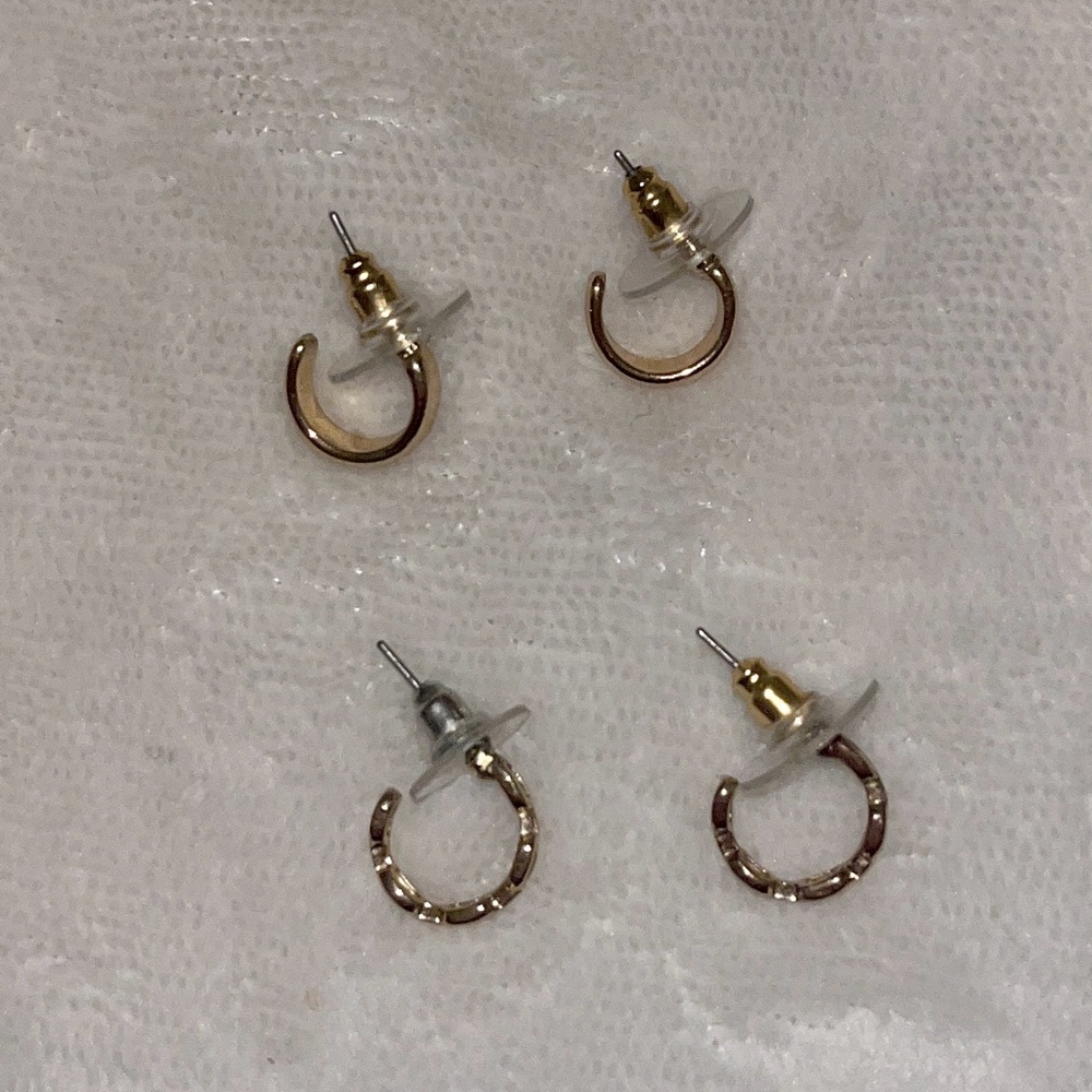 Mini Gold Hoop Earrings (2 sets)